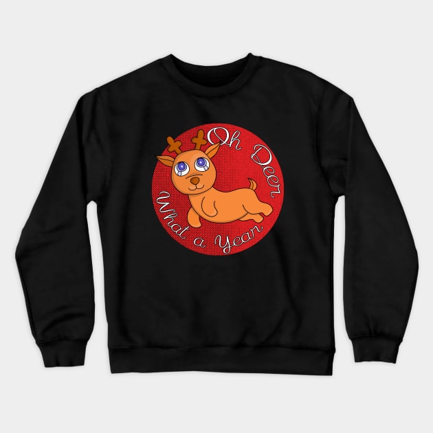 Oh Deer What A Year Crewneck Sweatshirt by DiegoCarvalho